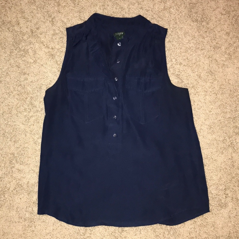 Jcrew double pocket navy blouse size 2